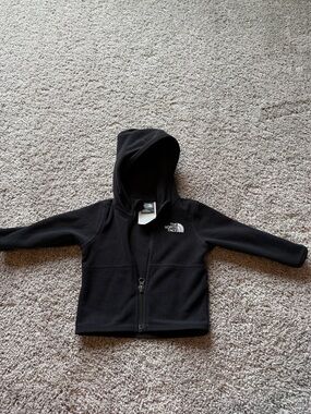 The North Face Glacier Black Hooded Fleece Zip Jacket